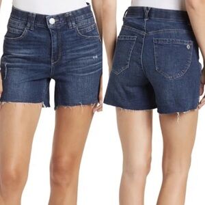 New Democracy Ab Technology Denim‎ Jeans Size 2 Blue High Rise Stretch Raw Hem